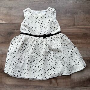 Carter's White + Black Polka Dot Tulle Dress